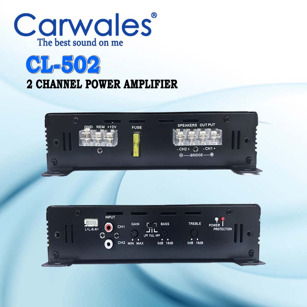 Carwales CL-502 Car Audio 2 Channel Power Amplifier