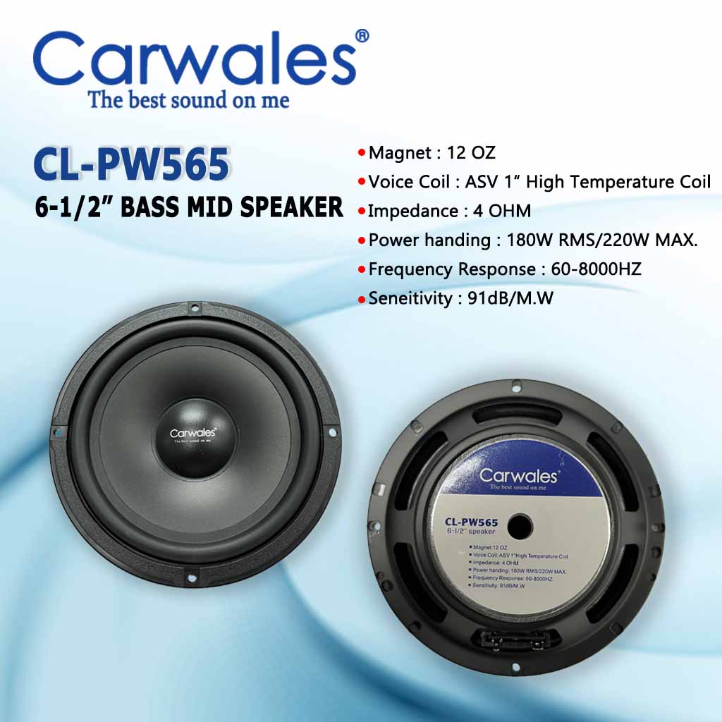 Carwales CL-PW565 6 - 1/2" Bass Mid Speaker