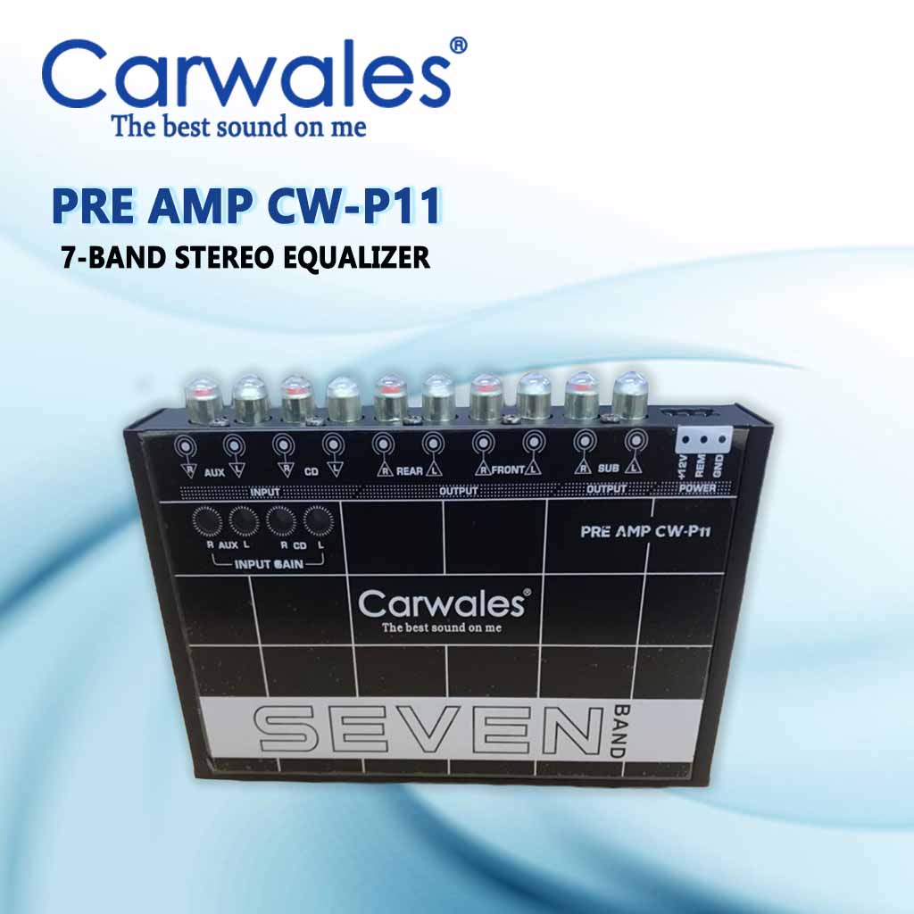 Carwales CW-P11 PRE AMP 7-Band Stereo Equalizer