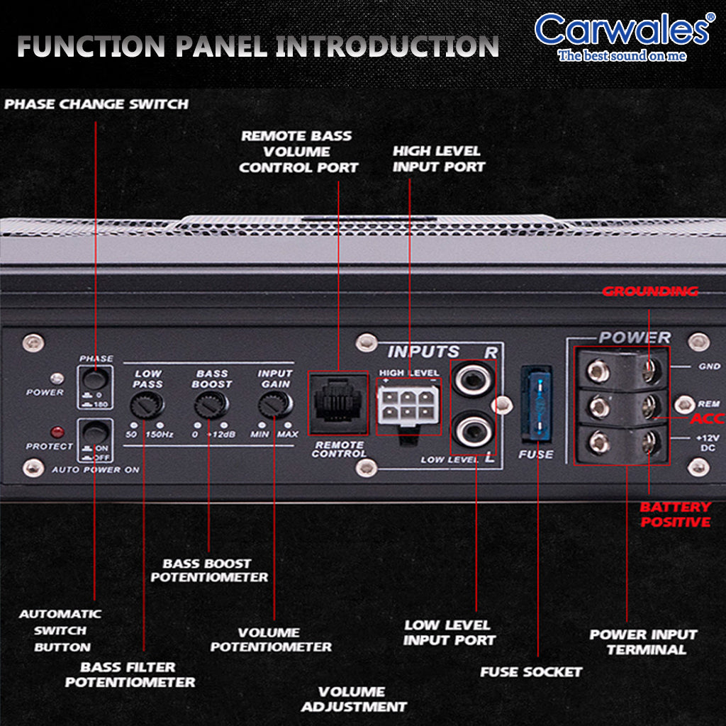 Carwales BSX-S68 6 x 8" Car Amplifier Active Sub Woofer
