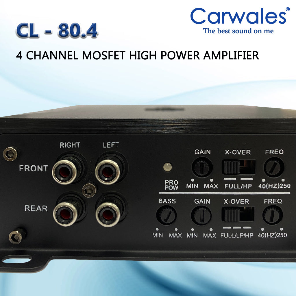 Carwales CL-80.4 Car Audio 4 Channel Power Amplifier