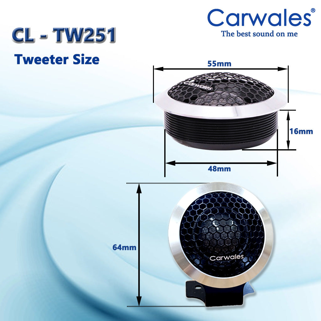 Carwales CL-TW251 1" Neodymium Polymide Dome Tweeter