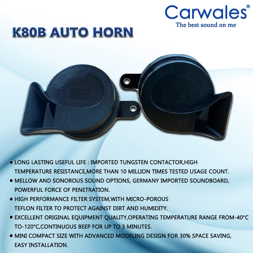 Carwales K80B Electromagnetic 2pcs Universal Auto Horn