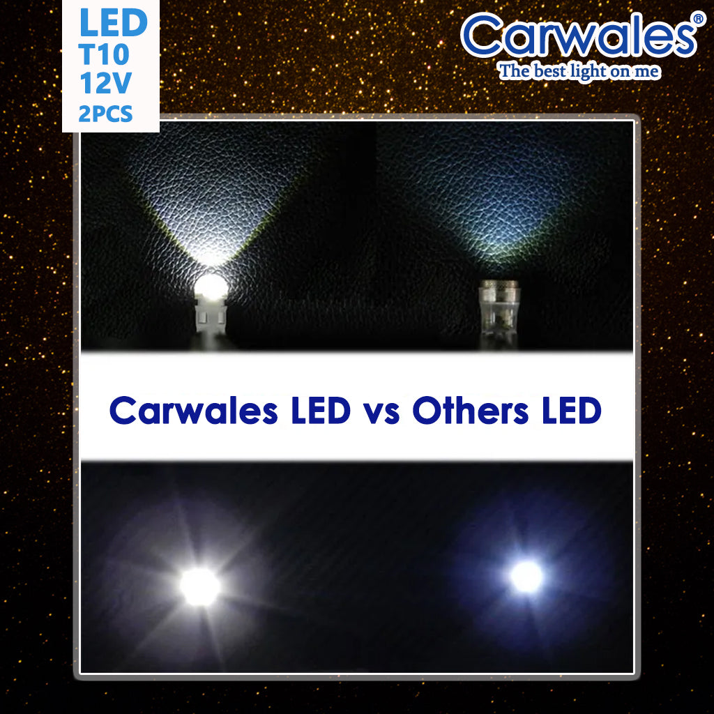 Carwales 12V T10 Led 6700K Sky White 2pcs