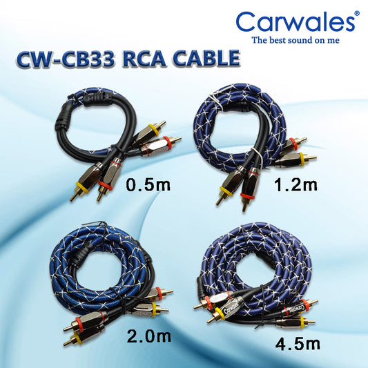 Carwales CW-CB33 RCA Cable 0.5M 1.2M 2.0M 4.5M