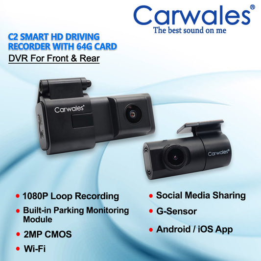 Carwales C2 DVR Smart HD Driving Recorder (2-Way)