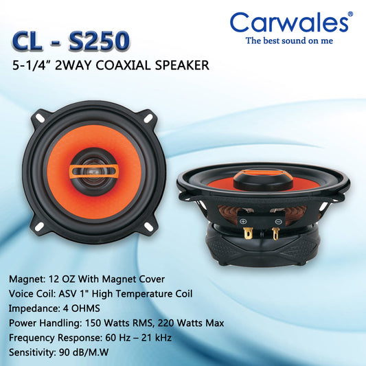 Carwales CL-S250 5 - 1/4" 2 Way Coaxial Speaker