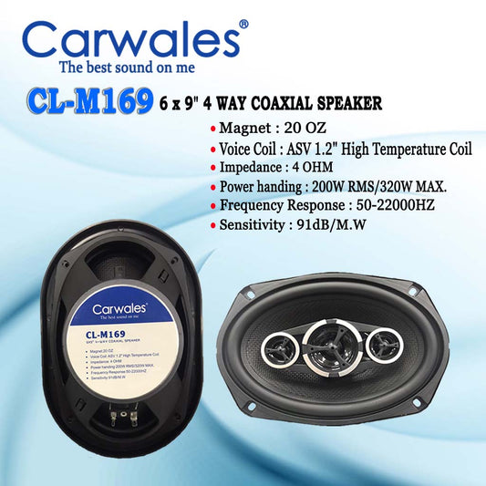 Carwales CL-M169 6 x 9" 4 Way Coaxial Speaker
