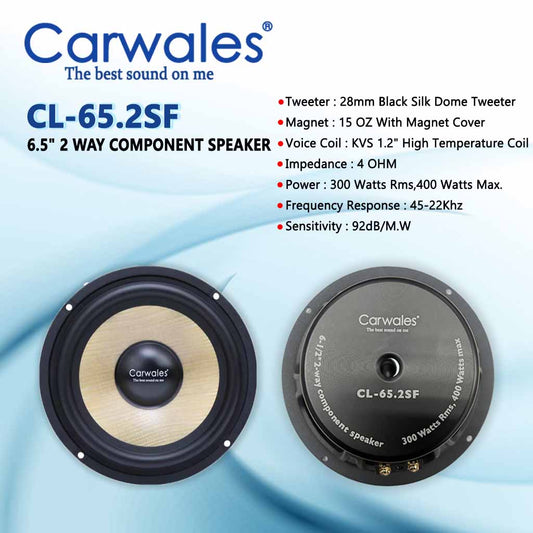 Carwales CL-65.2SF 6 - 1/2" 2 Way Component Speaker