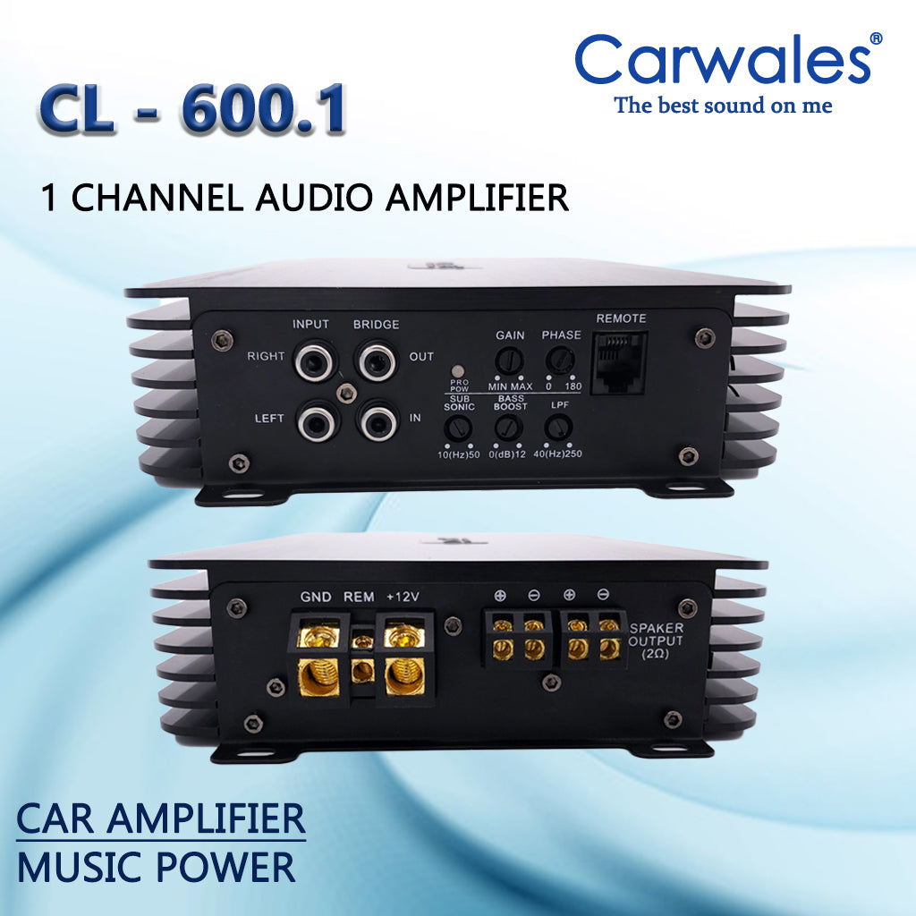 Carwales CL-600.1 Car Audio 1 Channel Power Amplifier