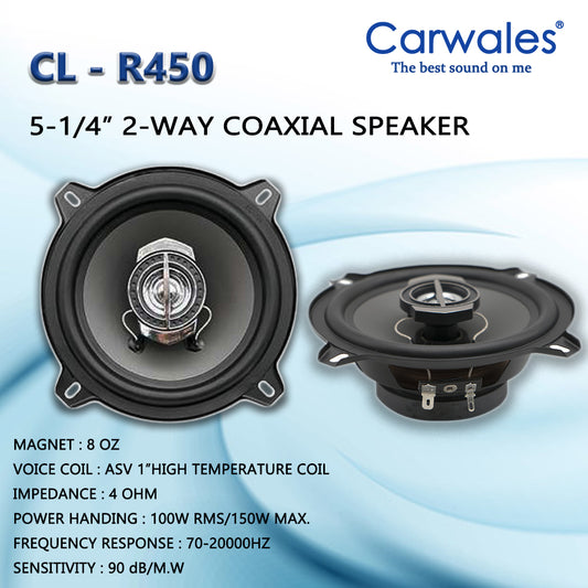Carwales CL-R450 5 - 1/4" 2 Way Coaxial Speaker