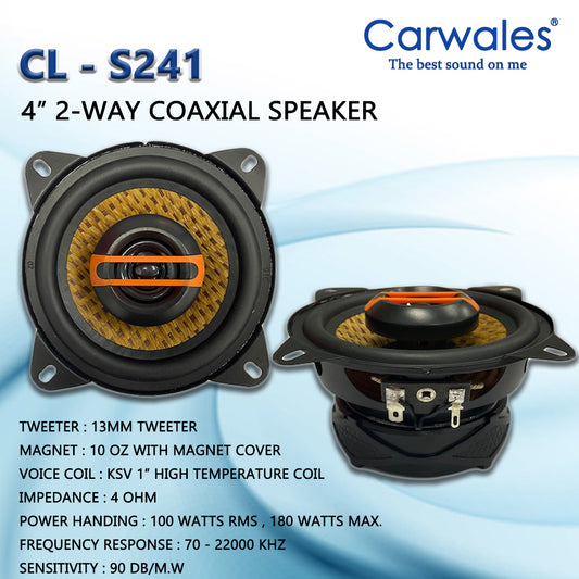 Carwales CL-S241 4" 2 Way Coaxial Speaker