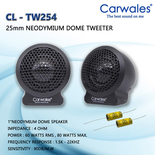 Carwales CL-TW254 1" 25mm Neodymium Dome Tweeter