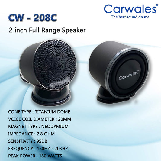 Carwales CW-208C 2" Full Range Speaker With Bass