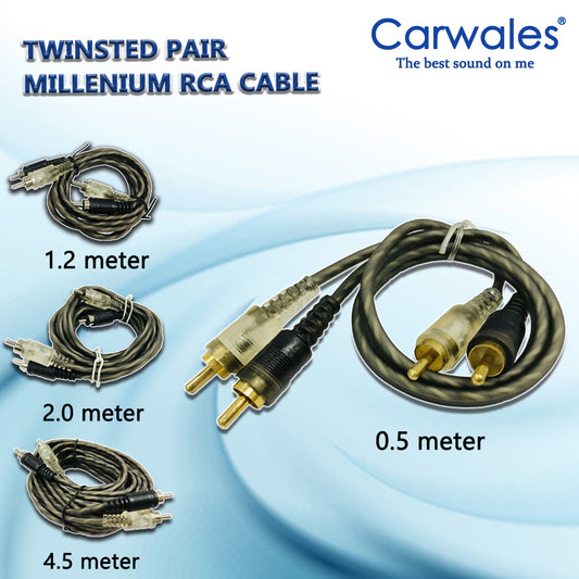 Carwales Twinsted Pair Millenium Rca Cable 0.5M 1.2M 2.0M 4.5M